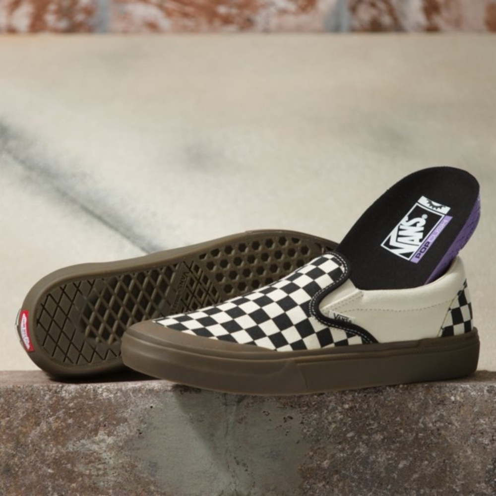 Vans Checkerboard BMX Slip-On Shoe - Black/Dark Gum 13 & 8